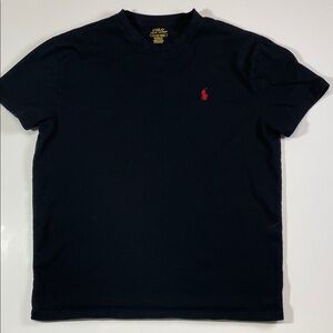 Polo Ralph Lauren Black TShirt Red Pony Logo Classic Fit Mens Small